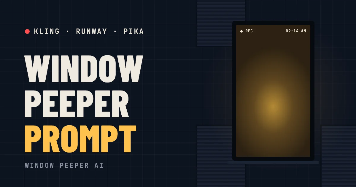 Window Peeper Prompt for Kling, Runway and Pika (Copy-Paste, 2026)